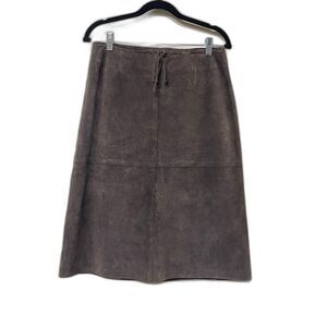 MARGARET GODFREY VINTAGE Brown Suede Skirt, Sz 8